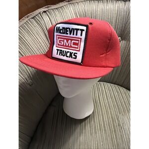 Vintage 1980s GMC Trucker Hat. McDevitt GMC. Black Adjustable.